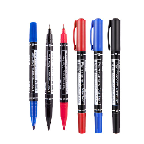 Effective double-headed marker pen for students to use for kindergarten children's drawing hook pen black red blue oil-based pen