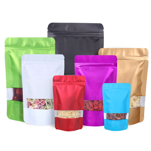 Colorful self-standing ziplock bag, thickened bag, plastic aluminized sealing bag, food zipper aluminum foil sealing packaging bag