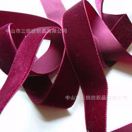 厂家直销锦纶彩色丝绒带单双面丝绒植绒带高弹力优质固色自设染厂