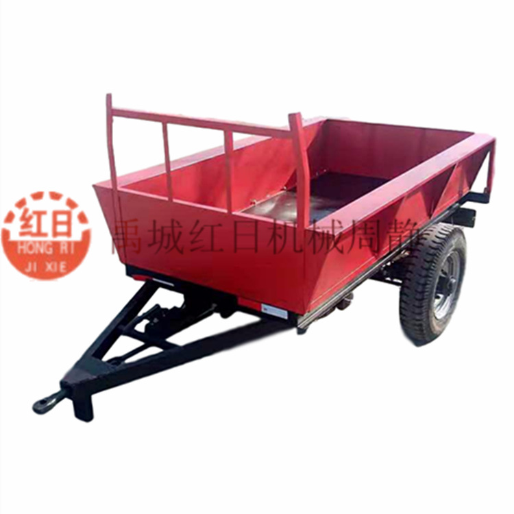 单双轴农用半挂车斗  液压自卸农用拖车  气刹双箱板农用车斗