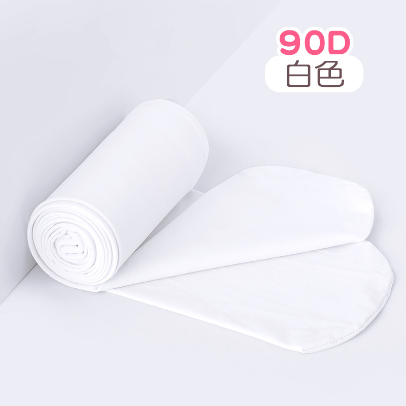 Calcetines de baile para niños, estilo fino de verano para niñas, leggings de entrenamiento de tubo largo blanco de una pieza, medias anti-gancho, medias especiales