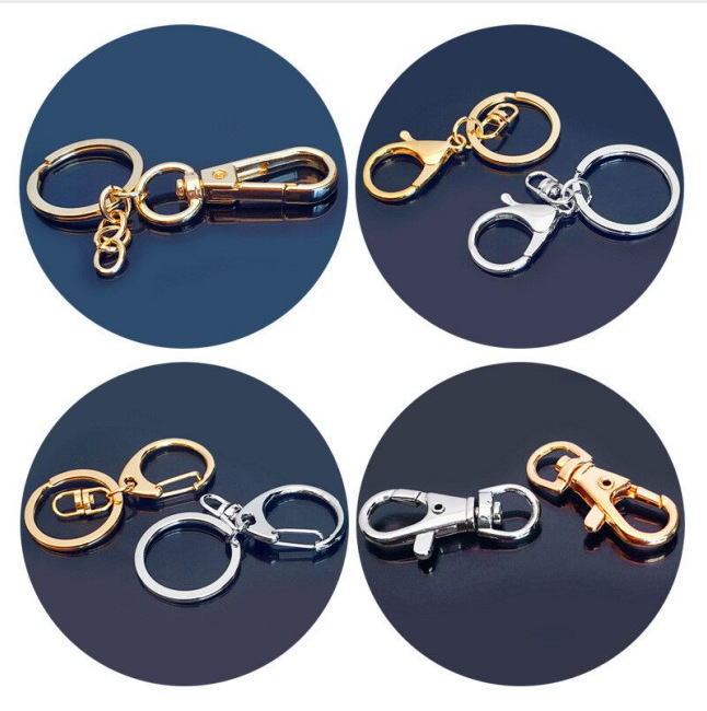 厂家直销锌合金钥匙扣金属龙虾扣钥匙圈链条三件套挂件配件批发