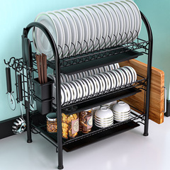 Multi-layer floor-standing draining dish rack kitchen storage rack countertop dish storage cutlery cabinet storage dishes tableware supplies