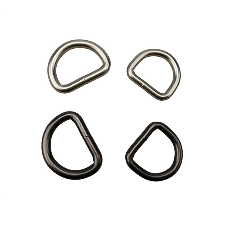 Fabricante al por mayor de accesorios para correas de bolsos: anillo en D de alambre de hierro, anillo semicircular, collar para mascotas, arnés, hebilla en forma de D de aleación de zinc