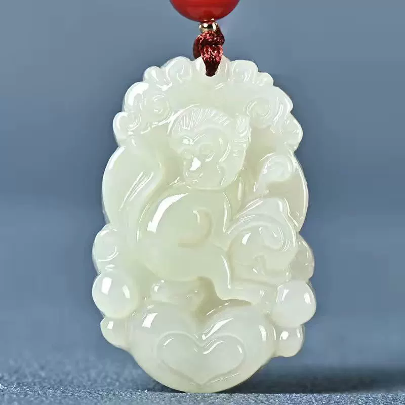 Жадеитовый кулон зодиака, афганский синий и белый jade, двенадцать резьбовых знаков, 12 дизайнов