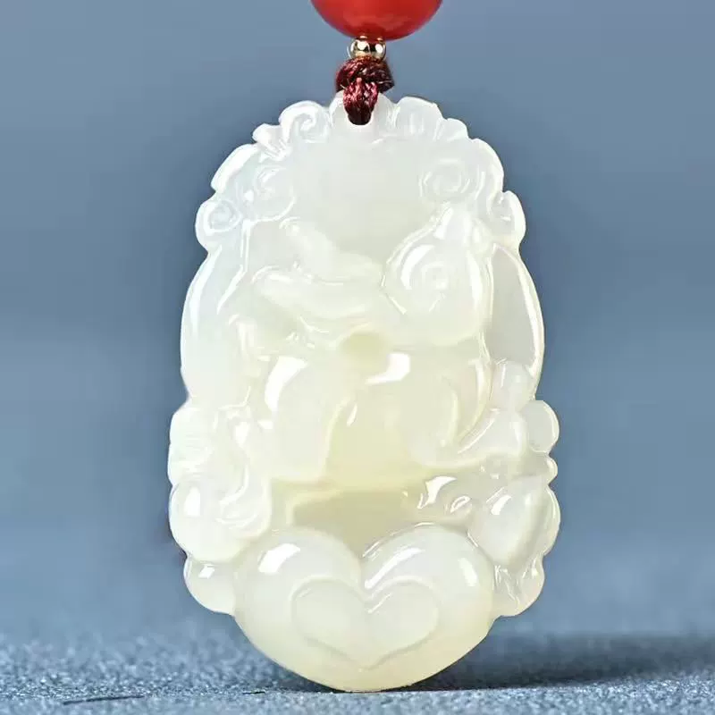 Жадеитовый кулон зодиака, афганский синий и белый jade, двенадцать резьбовых знаков, 12 дизайнов