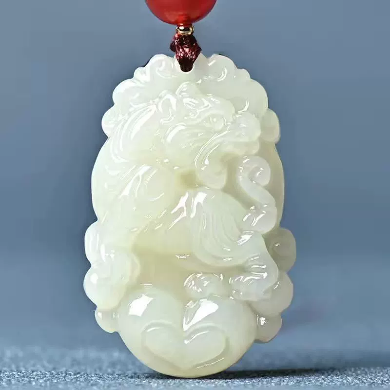 Жадеитовый кулон зодиака, афганский синий и белый jade, двенадцать резьбовых знаков, 12 дизайнов