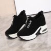 Casual footwear, high sports sports shoes platform with zipper, 2020, autumn, Korean style