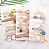 Hairgrip from pearl, brand hairpins, crab pin, hair accessory, bangs, set, internet celebrity