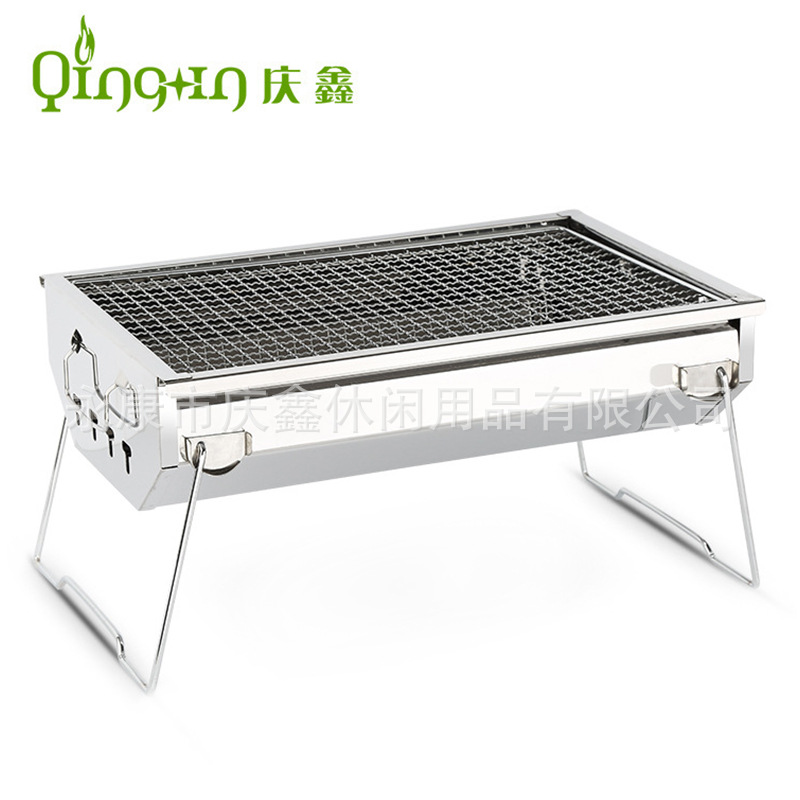 Directo de fábrica de acero inoxidable plegable Parrilla de barbacoa de carbón al aire libre PARRILLA de barbacoa del hogar Parrilla de barbacoa