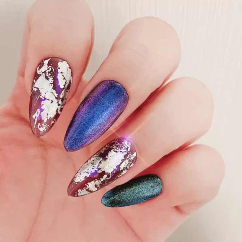 Finger Fee B serie de uñas lápiz de aire óptico fino camaleón espejo mágico polvo fantasma de uñas espejo mágico tiza de uñas