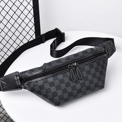 New Men's Plaid Crossbody Bag