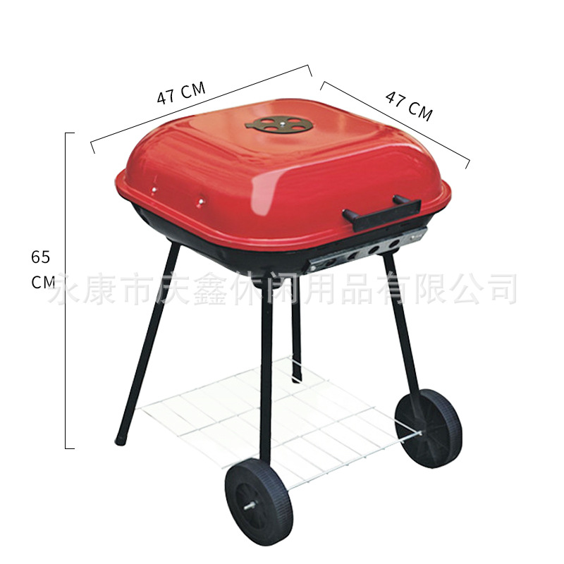 Fábrica directa hamburguesa barbacoa Parrilla portátil barbacoa parrilla al aire libre carbón partido barbacoa parrilla