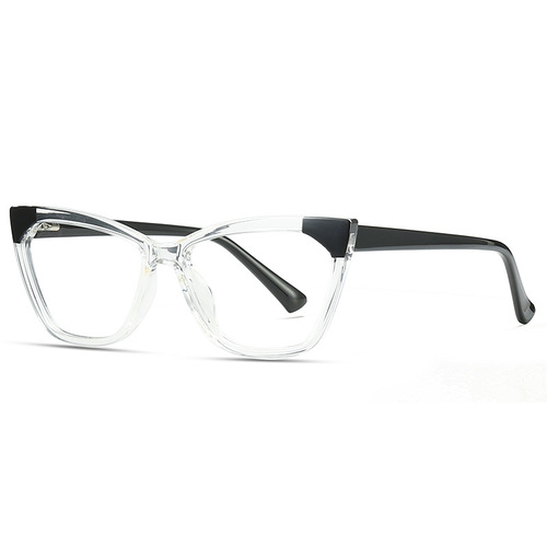 Frame glasses fashionable cat-eye anti-blue light glasses literary and artistic European and American trend flat glasses TR90 slingshot cross-border 2040