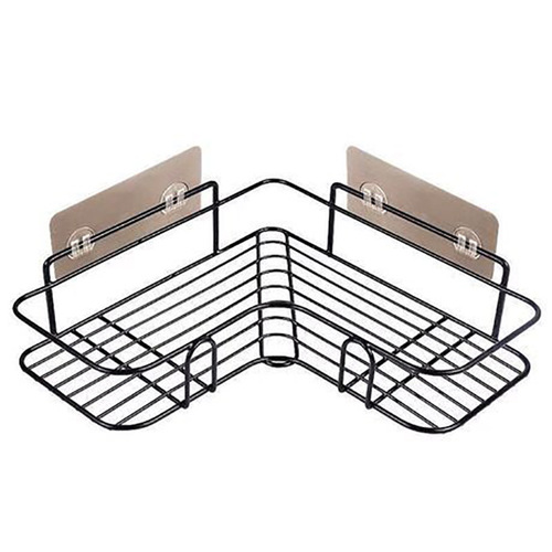 Corner Bathroom Shelf, Corner Wall Mounted Iron Storage Rack, No Drill Triangle Shelf for Kitchen and Bathroom