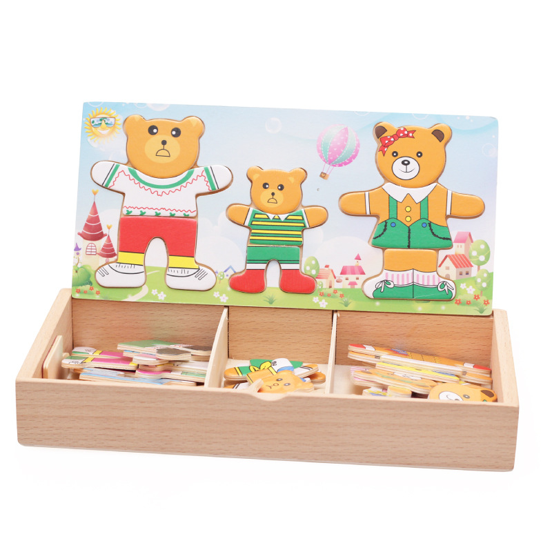 Juego de Vestir Oso de Madera para Educación Temprana Infantil image 6