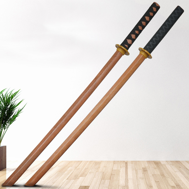 实木剑道木刀 居合道木剑日本 儿童二刀流玩具练习训练未开刃