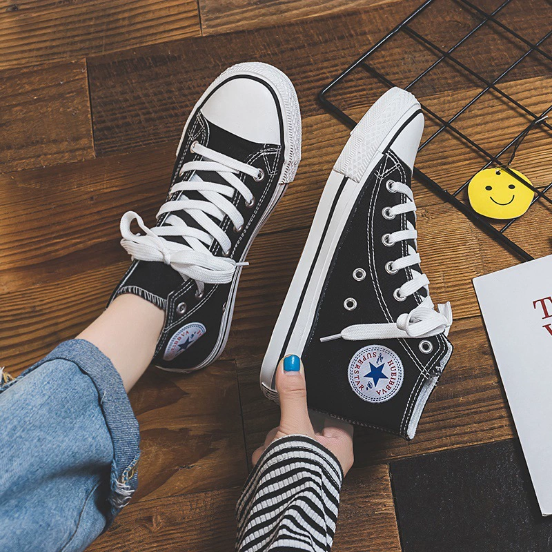 Low-top canvas sneakers, unisex, Korean style, spring/fall, white accent