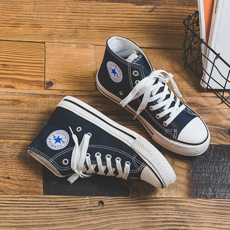 Low-top canvas sneakers, unisex, Korean style, spring/fall, white accent