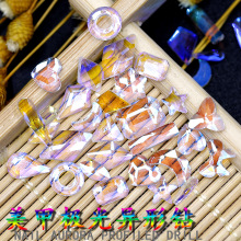 温精灵网红同款透明美甲极光钻异形饰品超闪爱心指甲迷你小号钻