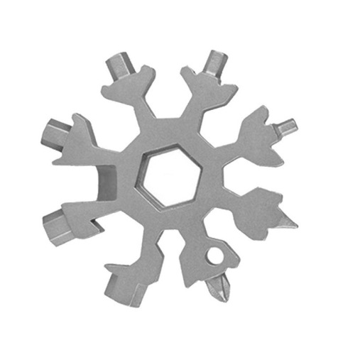 Multifunctional snowflake wrench portable hexagonal octagonal edc socket wrench all steel 19-in-1 tool card