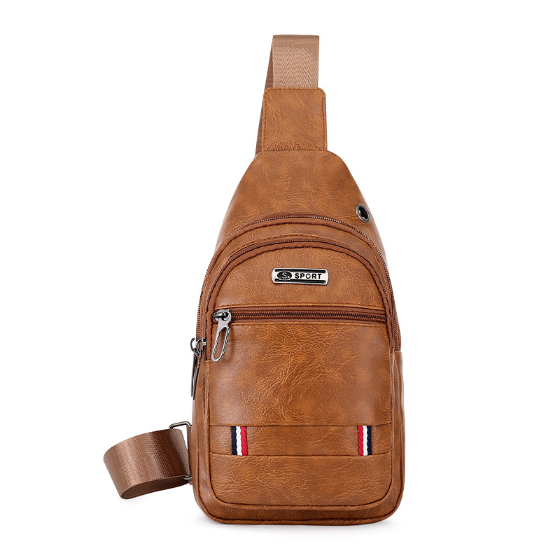 Cross-Border Exclusive New Men's Bag Casual Large-Capacity Shoulder Bag Fashionable Shoulder Bag Pu Leather Men's Crossbody Bag