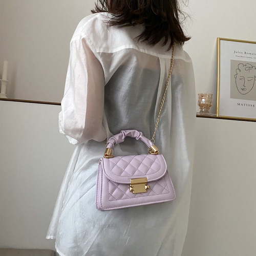 Popular versatile ins women's bag  popular Korean version trendy fashion chain crossbody internet celebrity handheld small square bag