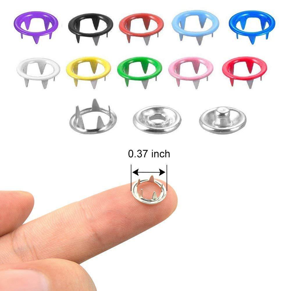 200 sets de botón a presión de metal 9.5mm10 color cobre puro hebilla de cinco garra hebilla de costura herramienta de mano instalación cinco garra hebilla alicates