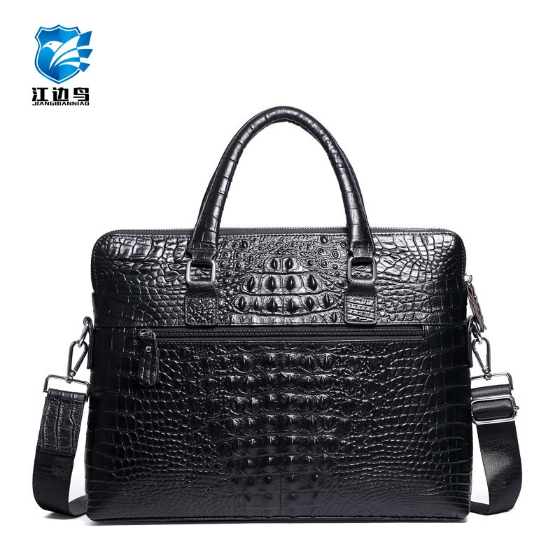 Handheld leather laptop, crocodile print, genuine leather, 14inch, business version