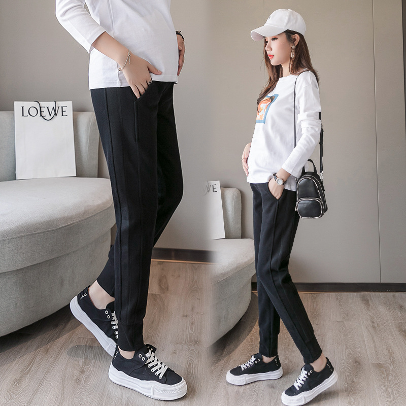 2021 moda 90 algodón casual Pantalones deportivos de primavera, Otoño e Invierno ropa forrada de lana engrosada pantalones de maternidad