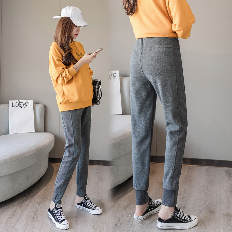 2021 moda 90 algodón casual Pantalones deportivos de primavera, Otoño e Invierno ropa forrada de lana engrosada pantalones de maternidad