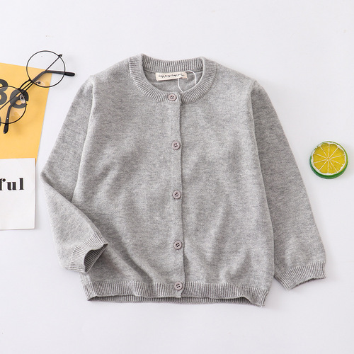 Spring and summer children's clothing for boys and girls, infant and toddler sweaters, popular European and American style pure cotton knitted baby air-conditioning shirts