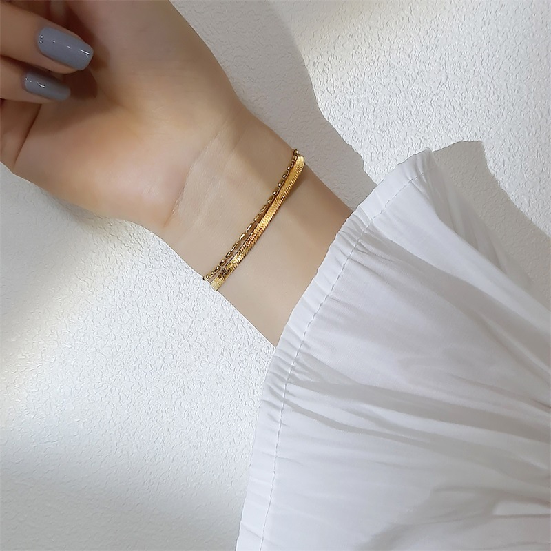 Brand bamboo golden bracelet stainless steel
