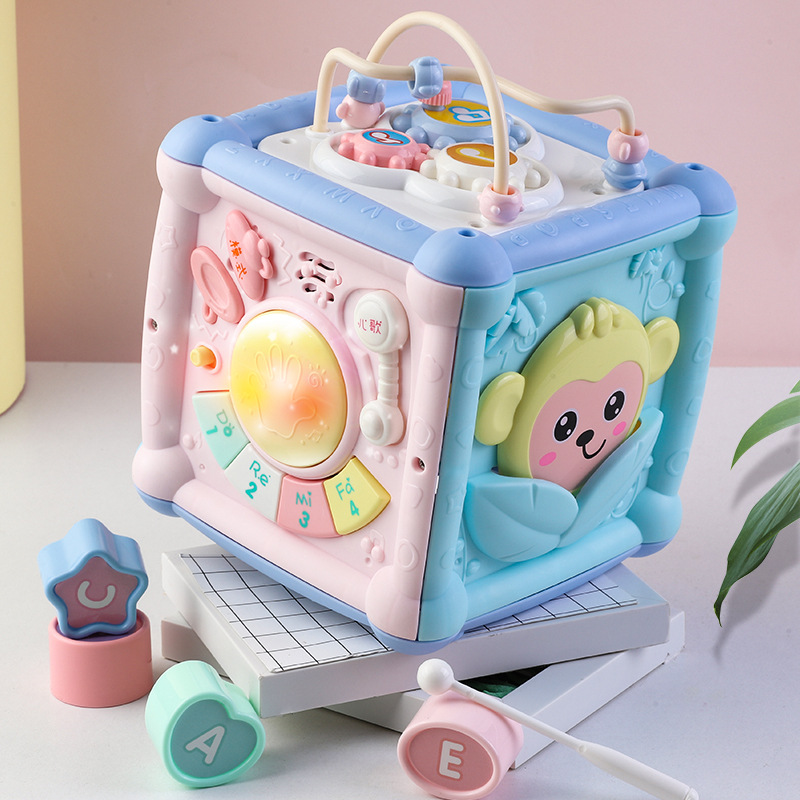 Baby toys 0-1 year old and a half shape matching building blocks baby 5 early education puzzle hexahedron boy 6 girl 8 months