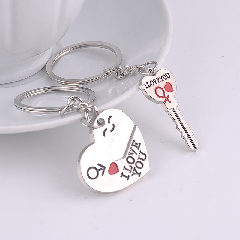 Heart-shaped keychain English crush on you keychain couple keychain SL-443