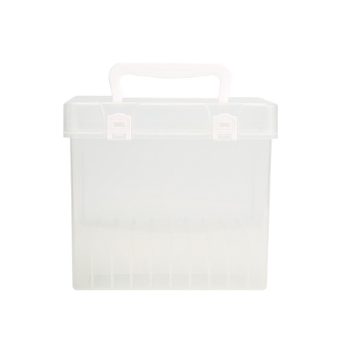 Factory white marker pen storage bucket 48 colors transparent pen bucket function portable plastic stationery box wholesale