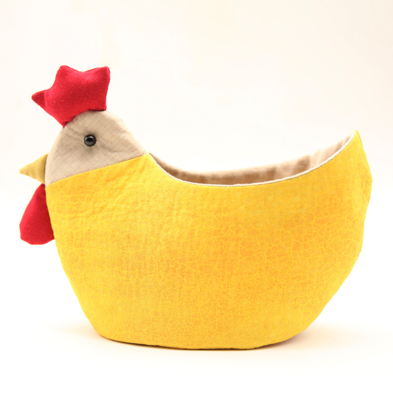 Patchwork DIY bordado material hecho a mano paquete impreso tela de algodón principiante almacenamiento cesta patchwork muñeca pollo