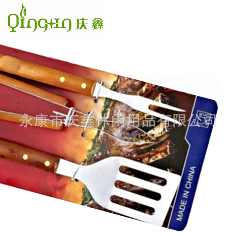 FUENTE fabricante de acero inoxidable herramienta de barbacoa traje de combinación 3-Piece Set traje de tarjeta de corbata