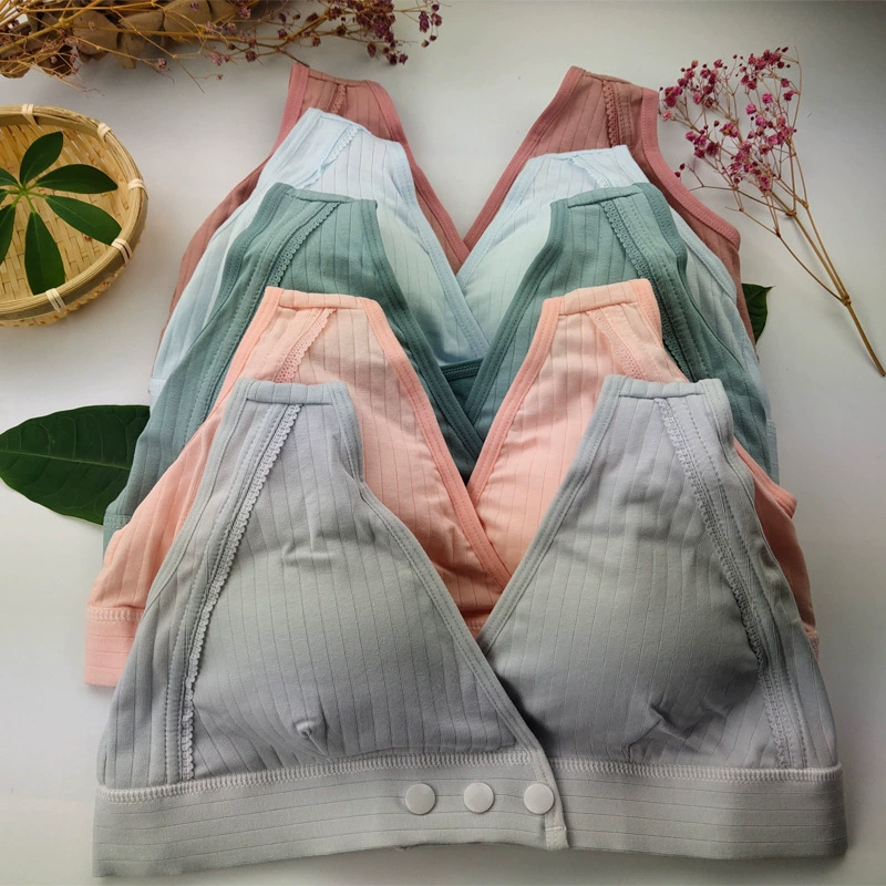 Женское нижнее белье перед тремя пряжками грудного вскармливания бюстгальтер без стального кольца Оптовая продажа бюстгальтер для комфорта беременных