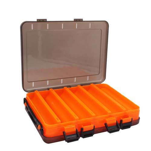 Double-sided storage box, O-type lure box, multi-grid fishing gear accessories box, fishing portable wooden shrimp box