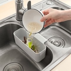 Kitchen multi-functional card slot sink kitchen waste residue dry-wet separation draining basket tableware fruits and vegetables draining storage box
