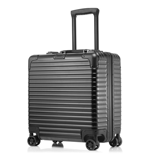 18-inch computer checked luggage with aluminum frame metal pull handle suitcase swivel wheels travel bag with password suitcase, dropshipping one piece
