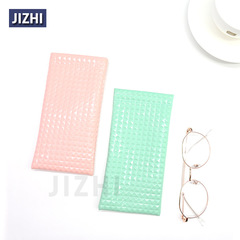 彈口眼鏡袋自動閉合口磚石格小清新太陽鏡袋便攜簡約男女新款批發