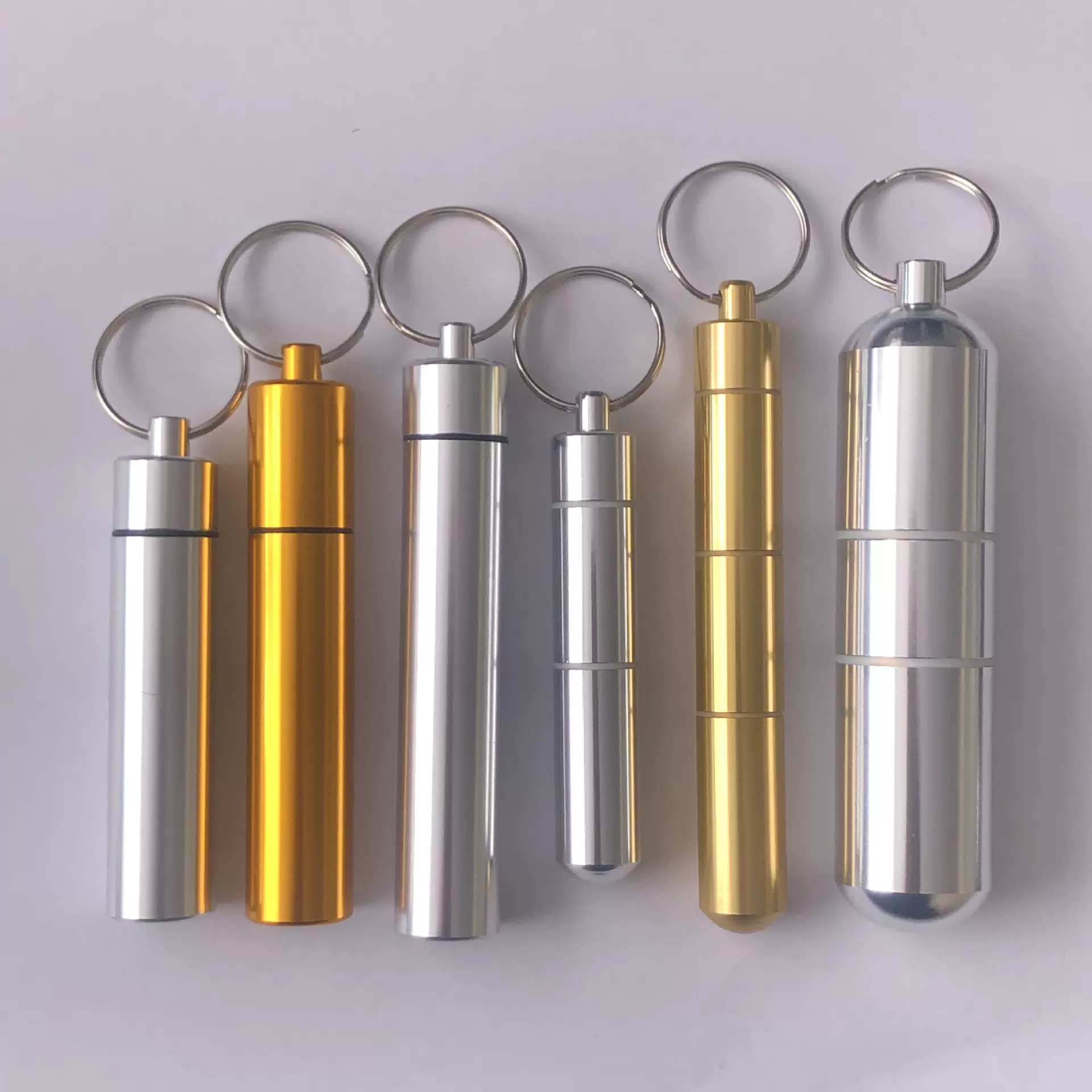 铝合金药瓶户外防水密封罐带钥匙扣便携式掏耳棒剔牙棒收纳瓶