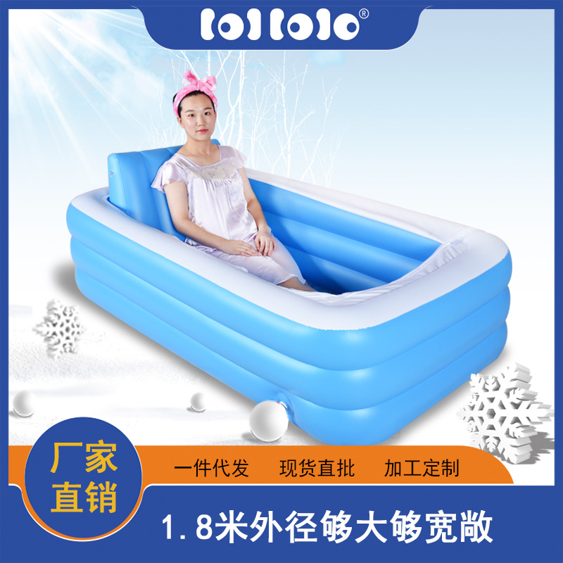 Nueva plegable masaje del hogar caja de vapor PVC engrosada respaldo bañera inflable pasta piscina