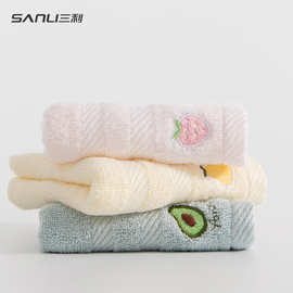 [预售新品]三利毛巾竹浆纤维童巾儿童洗脸巾婴儿毛巾水果绣花童巾