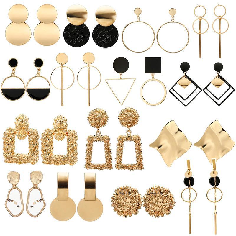 Transfronterizo accesorios europeos y americanos retro popular pendientes geométricos pendientes redondos de metal traje de joyería al por mayor image 4