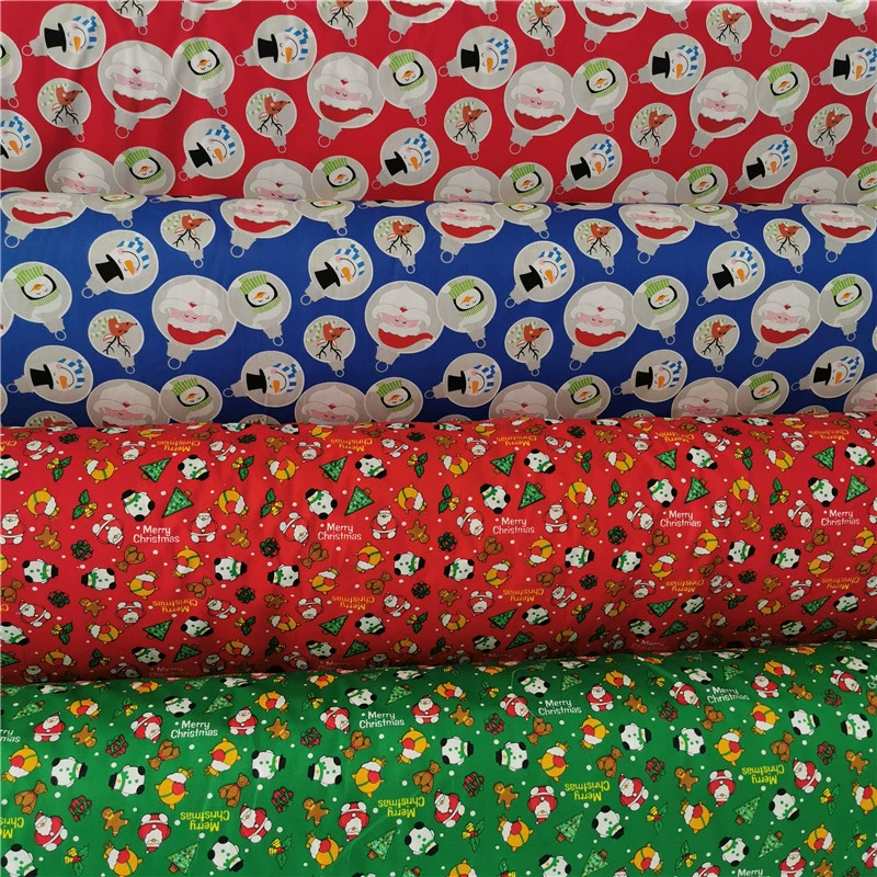 Санта-Клаус Мультфильм Рождественские Ткани Лось Волна Рождественская Елка Набивные Ткани Детские Постельные Принадлежности Чистого Хлопка Ткань