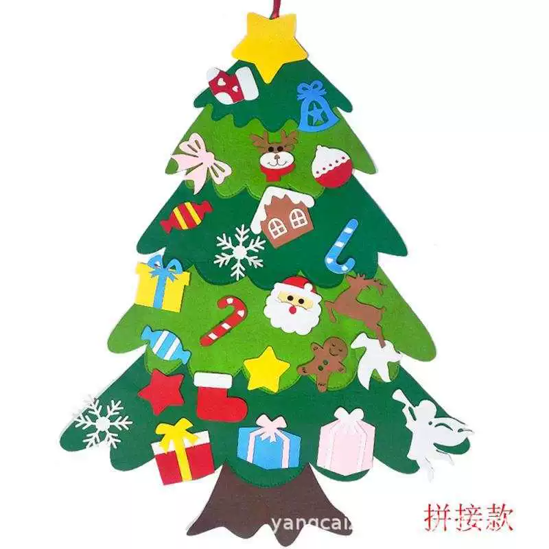 Felt DIY 3D Christmas tree kit, children’s felt tree with ornaments, multiple styles