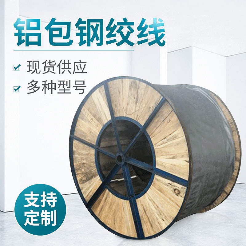 厂家批发接地线 拉线铝包钢绞线JLB40-100批发高压架空裸铝钢绞线